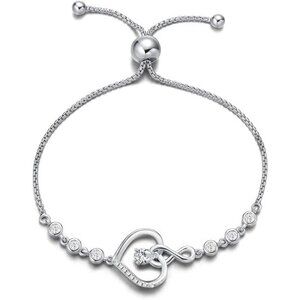 Birthstone Tennis Infinity Love Bracelet - 04 Apr - Simulated Diamond